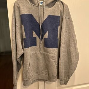 University of Michigan  M navy blue and gray unisex size extra large hoodie